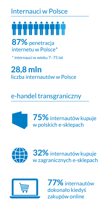 Internauci w Polsce. Źródło: Raport Gemius E-commerce w Polsce 2021
