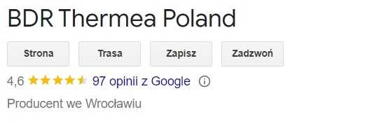 Wizytówka google firmy BDR Thermea Poland